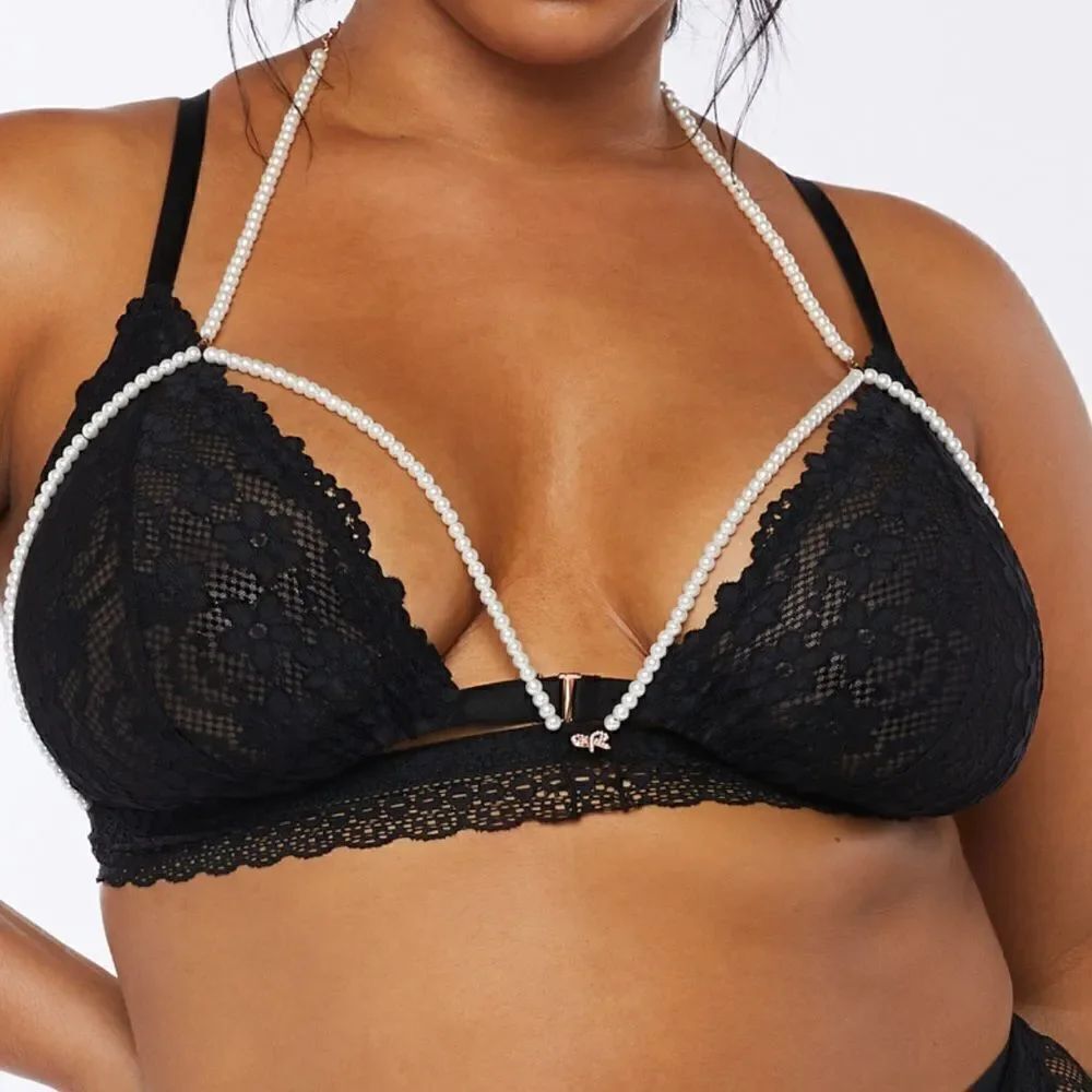 String of Pearls Cupless Bralette OS - Picture 2 of 7
